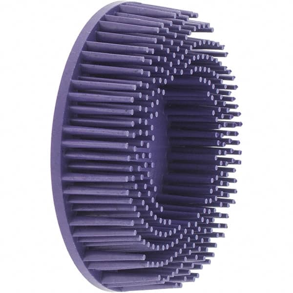 Value Collection - 3" 36 Grit Ceramic Straight Disc Brush - Very Coarse Grade, Type R Quick Change Connector, 3/4" Trim Length, 0.37" Arbor Hole - Makers Industrial Supply