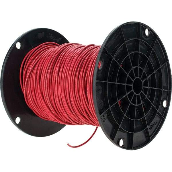 Value Collection - THHN, 16 AWG, 10 Amp, 500' Long, Stranded Core, 26 Strand Building Wire - Red, Thermoplastic Insulation - Makers Industrial Supply