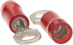 Value Collection - 22-18 AWG Partially Insulated Crimp Connection D Shaped Ring Terminal - #6 Stud, Tin Plated Copper Contact - Makers Industrial Supply