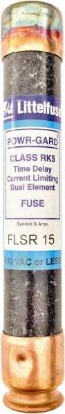 Value Collection - 300 VDC, 600 VAC, 15 Amp, Time Delay General Purpose Fuse - 200 kA Rating - Makers Industrial Supply