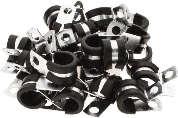 Value Collection - 1/2" Bundle Diam, 1/4" Hole, Steel Clamp - 1/2" Wide, Black - Makers Industrial Supply