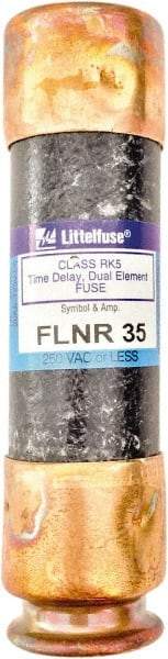 Value Collection - 125 VDC, 250 VAC, 35 Amp, Time Delay General Purpose Fuse - 3" OAL, 200 kA Rating, 13/16" Diam - Makers Industrial Supply