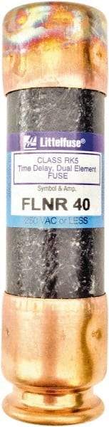 Value Collection - 125 VDC, 250 VAC, 40 Amp, Time Delay General Purpose Fuse - 3" OAL, 200 kA Rating, 13/16" Diam - Makers Industrial Supply