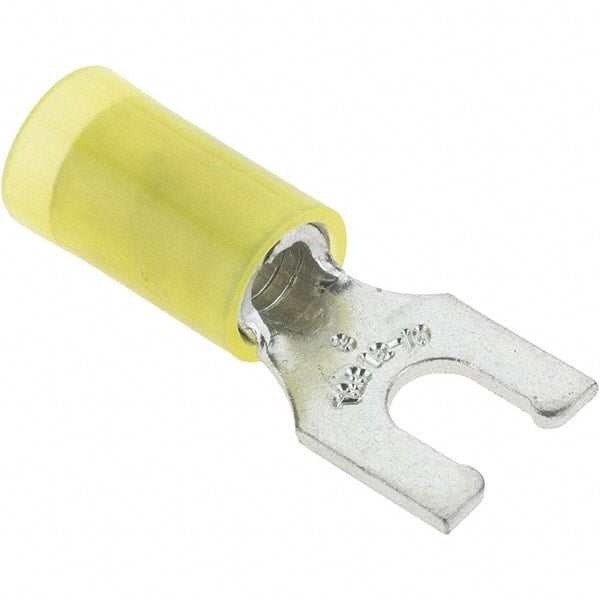 Value Collection - #8 Stud, 12 to 10 AWG Compatible, Partially Insulated, Crimp Connection, Locking Fork Terminal - Makers Industrial Supply