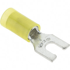 Value Collection - #8 Stud, 12 to 10 AWG Compatible, Partially Insulated, Crimp Connection, Locking Fork Terminal - Makers Industrial Supply