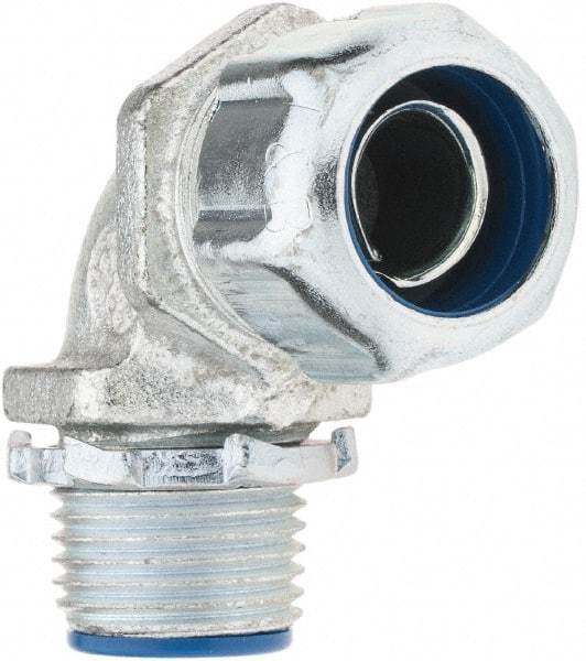 Value Collection - 3/8" Trade, Malleable Iron Threaded Angled FMC & Liquidtight Conduit Connector - Insulated - Makers Industrial Supply