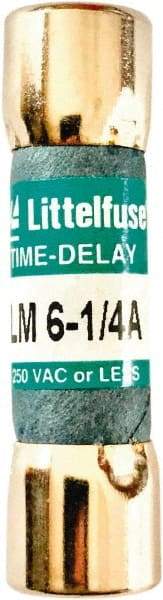 Value Collection - 250 VAC, 6.25 Amp, Time Delay Plug Fuse - 1-1/2" OAL, 10 at AC kA Rating, 13/32" Diam - Makers Industrial Supply