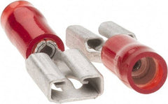 Value Collection - 22 to 18 AWG, Nylon, Partially Insulated, Female Wire Disconnect - 1/4" Wide Tab, Red, CSA Certified, UL Listed - Makers Industrial Supply