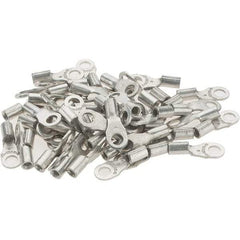 Value Collection - 22-16 AWG Noninsulated Crimp Connection D Shaped Ring Terminal - #6 Stud, Tin Plated Copper Contact - Makers Industrial Supply