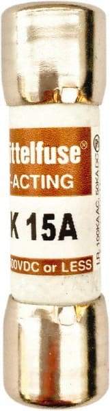 Value Collection - 600 VAC, 15 Amp, Fast-Acting Semiconductor/High Speed Fuse - 1-1/2" OAL, 100 at AC kA Rating, 13/32" Diam - Makers Industrial Supply