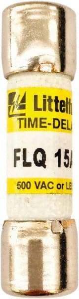 Value Collection - 500 VAC, 15 Amp, Time Delay General Purpose Fuse - 1-1/2" OAL, 13/32" Diam - Makers Industrial Supply