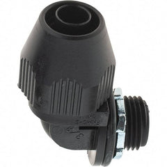 Value Collection - 3/8" Trade, PVC Compression & Threaded Angled Liquidtight Conduit Connector - Makers Industrial Supply