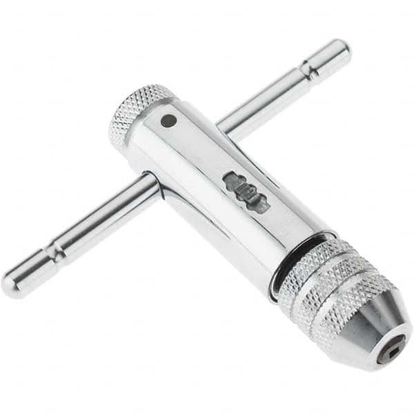 Value Collection - #0 to 1/4" Tap Capacity, T Handle Tap Wrench - 3-1/2" Overall Length, Ratcheting - Makers Industrial Supply