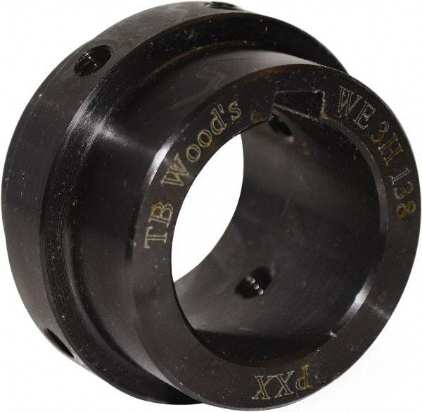 TB Wood's - 1-3/8" Bore, 5/16" x 5/32" Keyway Width x Depth, 2.6" Hub, WE4 Flexible Coupling Shaft Hub - 2.6" OD, 1.69" OAL, Steel, Type BTS - Makers Industrial Supply