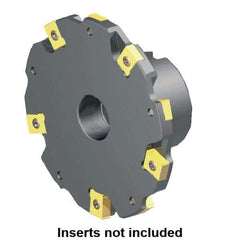 Kennametal - Shell Mount Connection, 0.2362" Cutting Width, 0.6299" Depth of Cut, 80mm Cutter Diam, 0.8661" Hole Diam, 4 Tooth Indexable Slotting Cutter - 90° LN Toolholder, LNE 1235... Insert - Makers Industrial Supply