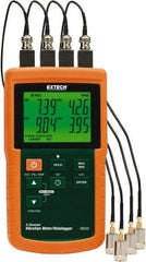 Extech - 10Hz to 1kHz (mm), LCD Vibration Meter Datalogger - 8 AA Batteries, 4 Channels - Makers Industrial Supply