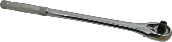 Proto - 1/2" Drive Pear Head Quick-Release Ratchet - Chrome Finish, 15" OAL, 45 Gear Teeth, Standard Head - Makers Industrial Supply