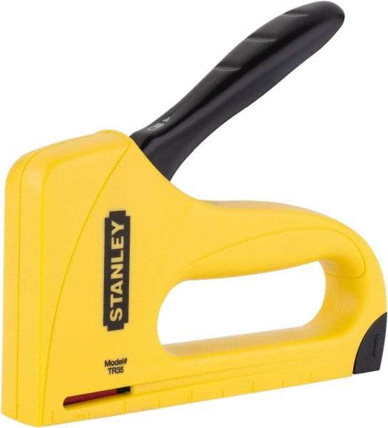 Stanley - Manual Staple Gun - 1/4, 5/16, 3/8" Staples, Yellow & Black, ABS - Makers Industrial Supply