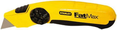 Stanley - Fixed Utility Knife - 2-3/8" Blade, Yellow & Black TPE Handle, 5 Blades Included - Makers Industrial Supply