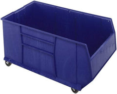 Quantum Storage - 175 Lb. Load Capacity, 41-7/8" Deep, Blue Polypropylene Hopper Stacking Bin - 17-1/2" High x 23-7/8" Wide x 41-7/8" Long - Makers Industrial Supply