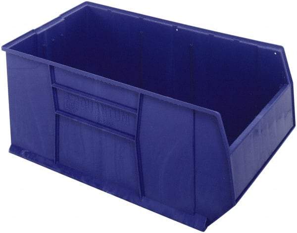 Quantum Storage - 175 Lb. Load Capacity, 41-7/8" Deep, Blue Polypropylene Hopper Stacking Bin - 17-1/2" High x 23-7/8" Wide x 41-7/8" Long - Makers Industrial Supply