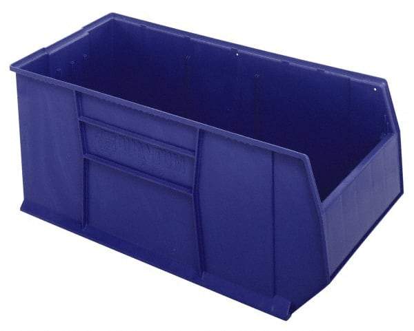 Quantum Storage - 175 Lb. Load Capacity, 41-7/8" Deep, Blue Polypropylene Hopper Stacking Bin - 17-1/2" High x 19-7/8" Wide x 41-7/8" Long - Makers Industrial Supply