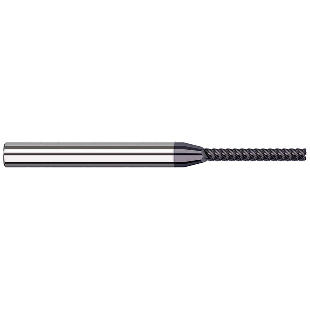 Square End Mill: 5/64'' Dia, 0.65'' LOC, 1/8'' Shank Dia, 2-1/2'' OAL, 5 Flutes, Solid Carbide Single End, AlTiN Finish, 44 ° Variable Helix, RH Cut, RH Flute