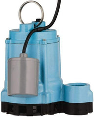 Little Giant Pumps - 4/10 hp, 9 Amp Rating, 115 Volts, Piggyback Mechanical Float Operation, Effluent Pump - 1 Phase, Cast Iron Housing - Makers Industrial Supply