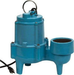 Little Giant Pumps - 4/10 hp, 8.5 Amp Rating, 115 Volts, Manual Operation, Sewage Pump - 1 Phase, Cast Iron Housing - Makers Industrial Supply