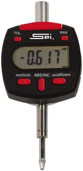 SPI - 0 to 1 Inch Range, 0.0005 Inch Resolution, Electronic Drop Indicator - Lithium Battery - Makers Industrial Supply