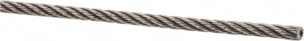 Value Collection - 1' Long, 3/32" Diam, Aircraft Cable - 700 Lb Breaking Strength, Material Grade 316, 7 x 7 Strand Core - Makers Industrial Supply