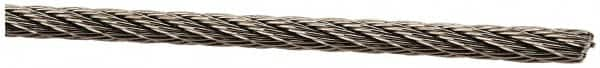 Value Collection - 1' Long, 1/8" Diam, Aircraft Cable - 1,360 Lb Breaking Strength, Material Grade 316, 7 x 7 Strand Core - Makers Industrial Supply