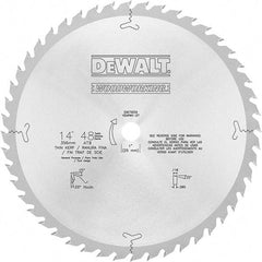 DeWALT - 14" Diam, 1" Arbor Hole Diam, 48 Tooth Wet & Dry Cut Saw Blade - Carbide-Tipped, General Purpose Action, Standard Round Arbor - Makers Industrial Supply