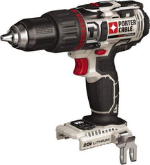 Porter-Cable - 20 Volt 1/2" Chuck Pistol Grip Handle Cordless Drill - 0-400 & 0-1600 RPM, Single-Sleeve Ratcheting Chuck, Reversible, Lithium-Ion Batteries Not Included - Makers Industrial Supply