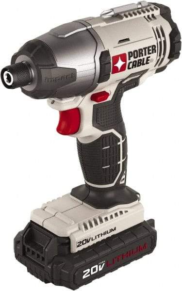 Porter-Cable - 1/4" Drive 20 Volt T-Handle Cordless Impact Wrench & Ratchet - 2,900 RPM, 124 Ft/Lb Torque, 2 Lithium-Ion Batteries Included - Makers Industrial Supply