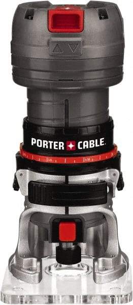 Porter-Cable - 31,000 RPM, 0.5 HP, 5.6 Amp, Laminate Trimmer Electric Router - 120 Volts, 1/4 Inch Collet - Makers Industrial Supply