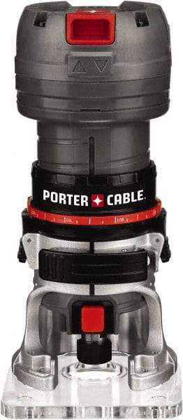 Porter-Cable - 31,000 RPM, 0.5 HP, 4.4 Amp, Laminate Trimmer Electric Router - 120 Volts, 1/4 Inch Collet - Makers Industrial Supply