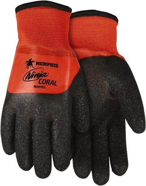 MCR Safety - Size 2XL (11) PVC with Black Coral Coated Nylon Work Gloves - Fully Coated, Paired - Makers Industrial Supply