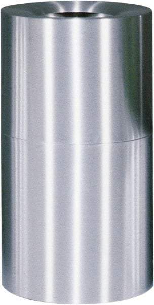 Rubbermaid - 21 Gal Aluminum Round Decorative Waste Receptacle With Top - Aluminum, 32" High - Makers Industrial Supply