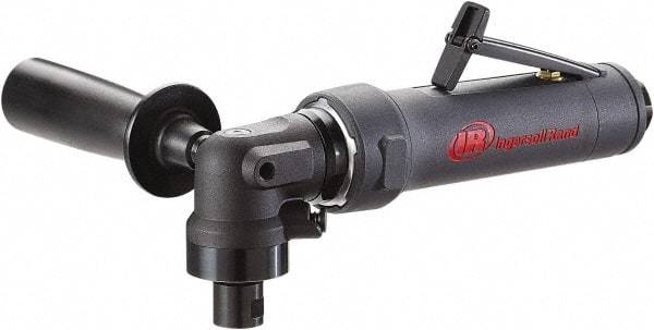 Ingersoll-Rand - 1/4" Collet, Angle Handle, Air Angle Die Grinder - 12,000 RPM, Rear Exhaust, 17 CFM, 1 hp, 90 psi - Makers Industrial Supply