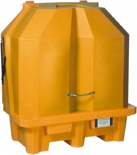 UltraTech - 66 Gal Sump, 3,000 Lb Capacity, 2 Drum, Polyethylene Spill Deck or Pallet - 57" Long x 31" Wide x 65" High, Liftable Fork, Drain Included, Inline Drum Configuration - Makers Industrial Supply