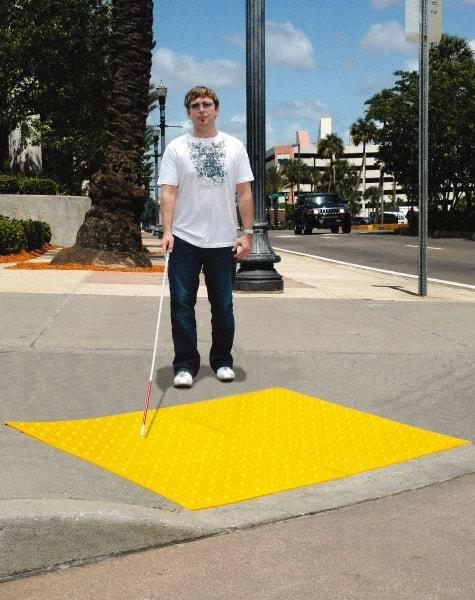 UltraTech - 2 Ft. Long x 2 Ft. Wide, Urethane Surface, Molded Bubble Entrance Matting - Outdoor, Heavy Traffic, Urethane, Yellow - Makers Industrial Supply