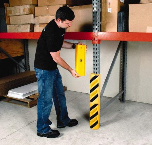 UltraTech - 15-1/2" Long, Polyethylene Rack Guard - Yellow - Makers Industrial Supply