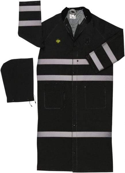 MCR Safety - Size 3XL, Black, Rain Jacket - 2 Pockets, Detachable Hood - Makers Industrial Supply