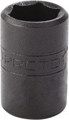 Proto - 3/16", 1/4" Drive, Standard Hand Socket - 6 Points, 7/8" OAL, Alloy Steel, Black Finish - Makers Industrial Supply