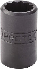 Proto - 7/16", 1/4" Drive, Standard Hand Socket - 12 Points, 7/8" OAL, Alloy Steel, Black Finish - Makers Industrial Supply