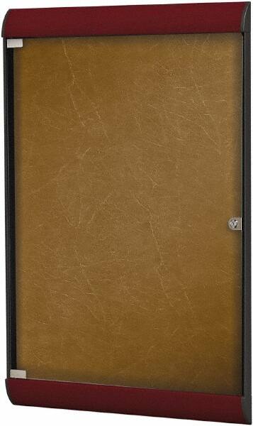 Ghent - 42.13" Wide x 27-3/4" High Enclosed Cork Bulletin Board - Vinyl, Navy Blue - Makers Industrial Supply