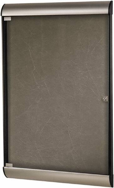 Ghent - 59.13" Wide x 36" High Enclosed Cork Bulletin Board - Natural Cork, Aluminum Frame - Makers Industrial Supply