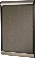 Ghent - 59.13" Wide x 36" High Enclosed Cork Bulletin Board - Natural Cork, Aluminum Frame - Makers Industrial Supply