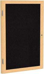 Ghent - 24" Wide x 36" High Enclosed Cork Bulletin Board - Rubber, Black - Makers Industrial Supply